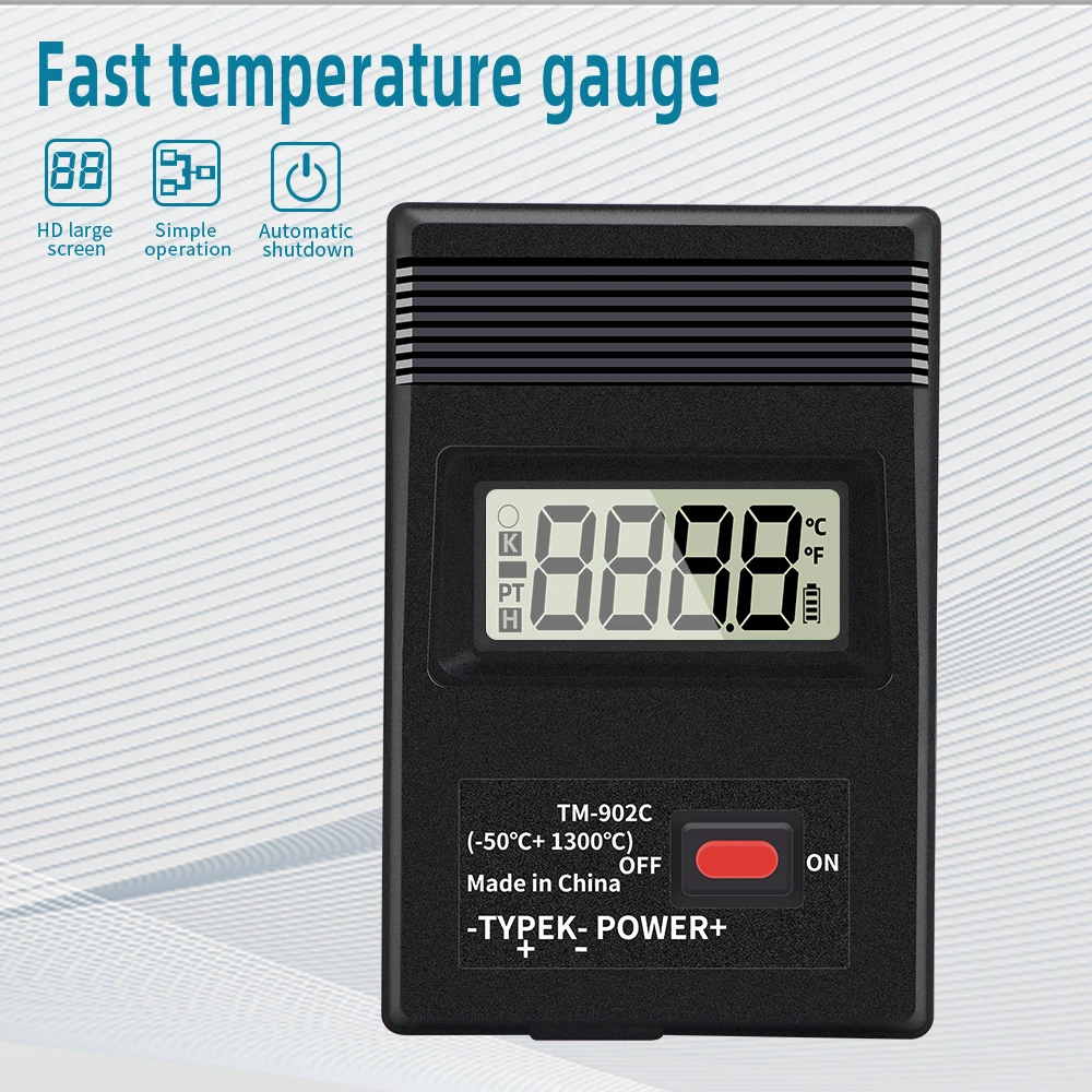 

TM-902C Temperature Meter TM902C Digital K Type Thermometer Sensor -50℃ to 1300℃ with Thermocouple Probe detector