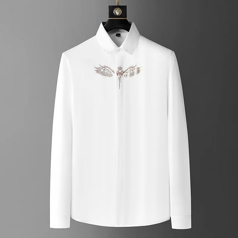 Men New Spring Shirt Fashion High-grade Heavy Craft Exquisite Embroidery Business Casual Everything Party Commuter Top
Men New Spring Shirt Fashion High-grade Heavy Craft Exquisite Embroidery Business Casual Everything Party Commuter Top
