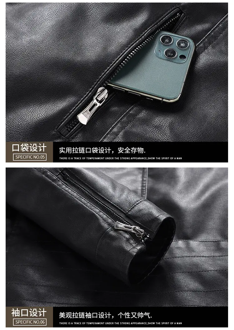 New Fleece Leather Jacket Men's Plus Velvet Men Winter Warm Motorcycle Thickened Leather Coat Man fleece Autumn PU Leather Coats 22 Mallzona Sab59e685c9cc4335a908849ab7ce4eefH New Fleece Leather Jacket Men's Plus Velvet Men Winter Warm Motorcycle Thickened Leather Coat Man fleece Autumn PU Leather Coats Mallzona