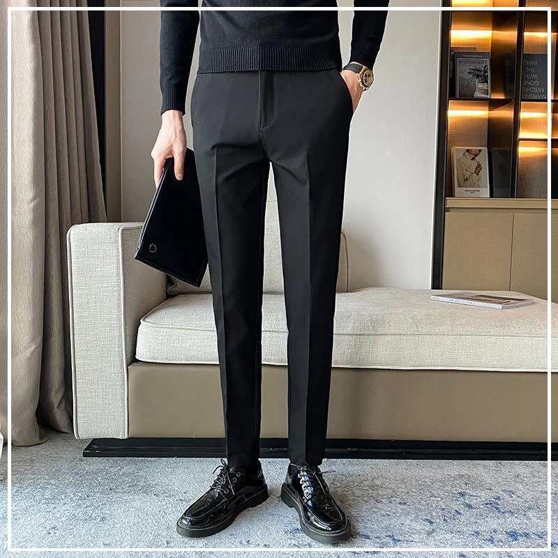 2024 Spring and Summer Fashion Trend Simple Casual Business Versatile Solid Color Elastic Waist Ankle Length Suit Pants for Men
2024 Spring and Summer Fashion Trend Simple Casual Business Versatile Solid Color Elastic Waist Ankle Length Suit Pants for Men
