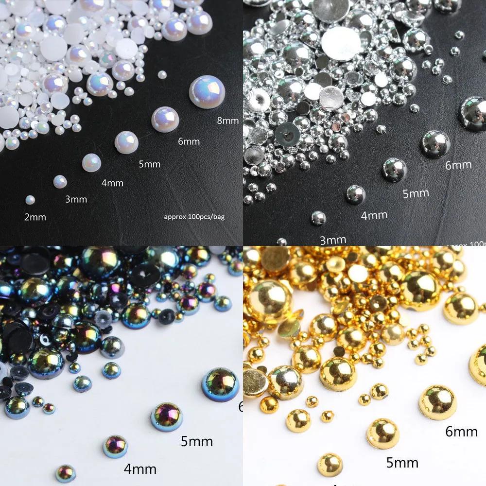 100Pcs Silver Mixed-Size Round Bead Nail Charms 2/4/8mm 3D Metal/Pearl Bead Nail Rhinestone DIY Punk Gold Silver Manicure Jewelr
100Pcs Silver Mixed-Size Round Bead Nail Charms 2/4/8mm 3D Metal/Pearl Bead Nail Rhinestone DIY Punk Gold Silver Manicure Jewelr