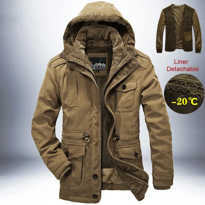 Thick Men Warm parkas Outdoor Windbreaker Winter Jacket Mens Parkas Quality Cashmere Liner Detachable 2 in 1 Multi-pocket Coats
Thick Men Warm parkas Outdoor Windbreaker Winter Jacket Mens Parkas Quality Cashmere Liner Detachable 2 in 1 Multi-pocket Coats