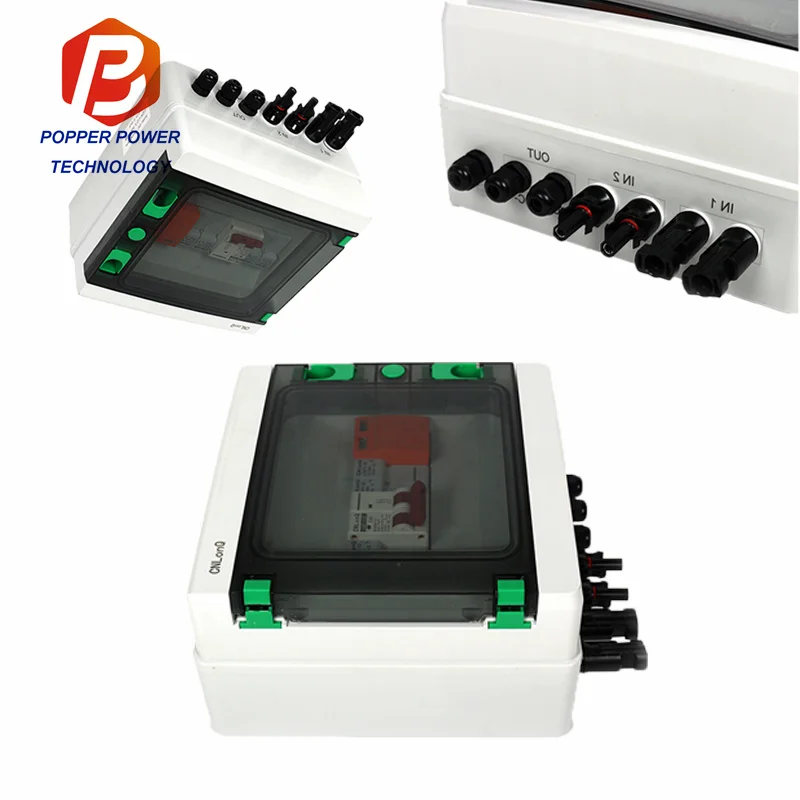 IP65 PV Combiner 22 box 2 IN 1OUT 2 Strings 15A 500V 1000v DC Solar Optimizer PV module Array Combiner Box
IP65 PV Combiner 22 box 2 IN 1OUT 2 Strings 15A 500V 1000v DC Solar Optimizer PV module Array Combiner Box