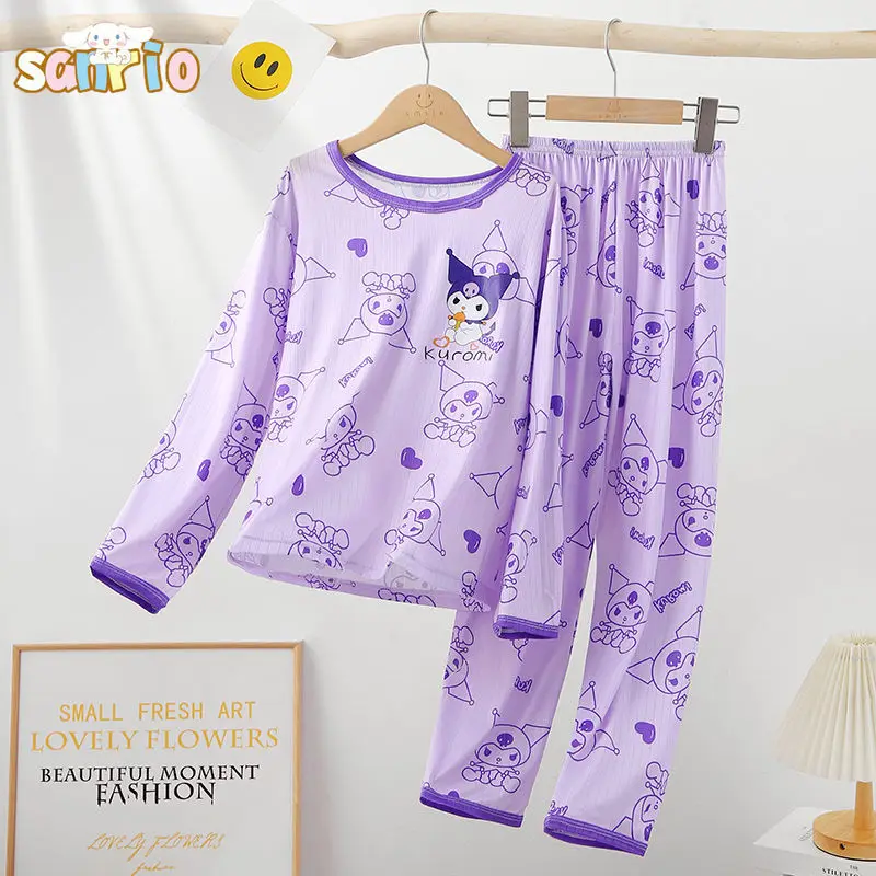 Kawaii Sanrio Cinnamoroll Kuromi My Melody Детская Пижама с длинными рукавами Свободная и стандартная для девочек
Kawaii Sanrio Cinnamoroll Kuromi My Melody Детская Пижама с длинными рукавами Свободная и стандартная для девочек