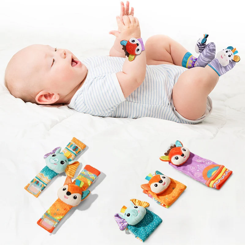 

Погремушки для детей 0-12 месяцев, детские игрушки с животными, носки, ремешок на запястье + погремушки, детские носки, соска, игрушки для новорожденных, развивающие