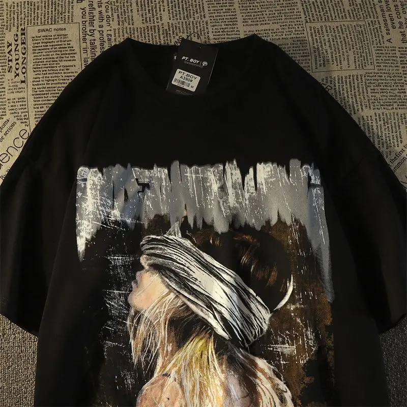 Heavy American cotton short-sleeved T-shirt for women loose ins trend dark chic Hong Kong style half-sleeved top trendy T-shirt
Heavy American cotton short-sleeved T-shirt for women loose ins trend dark chic Hong Kong style half-sleeved top trendy T-shirt