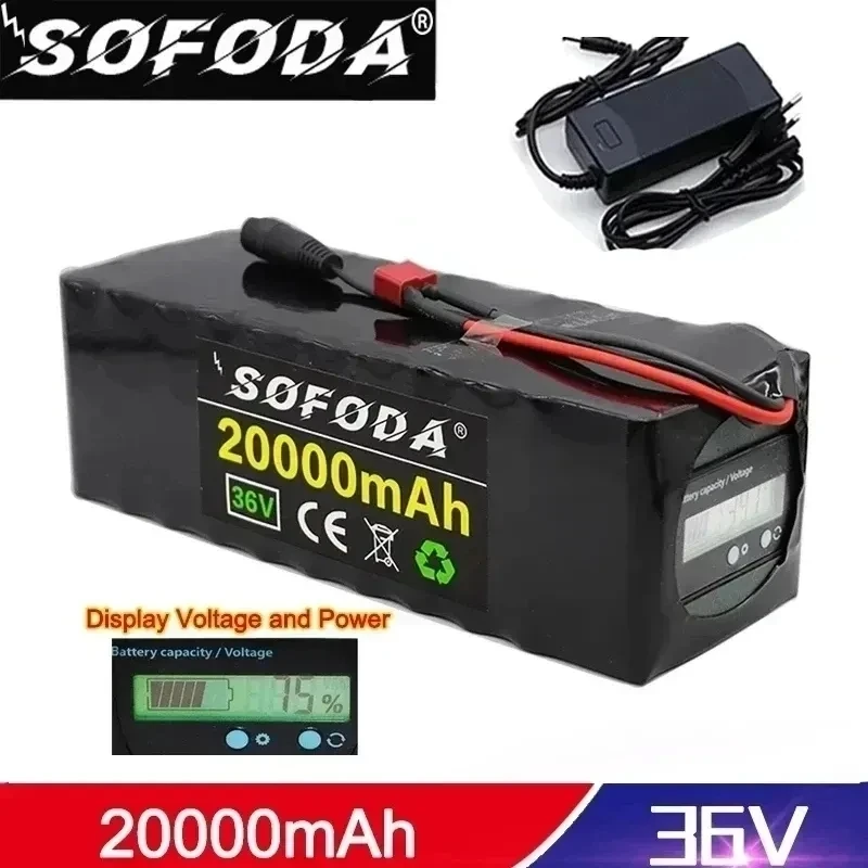 

36V battery 10S4P 20Ah battery pack 1000W high power battery 42V 20000mAh Ebike electric bicycle BMS Capacity Indicator+charger