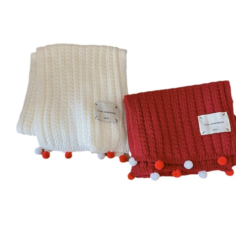 Versatile Knit Scarf with Pompoms Scarf Thickened Knit Scarf for Winter Fashionable Knit Warm Scarf
Versatile Knit Scarf with Pompoms Scarf Thickened Knit Scarf for Winter Fashionable Knit Warm Scarf