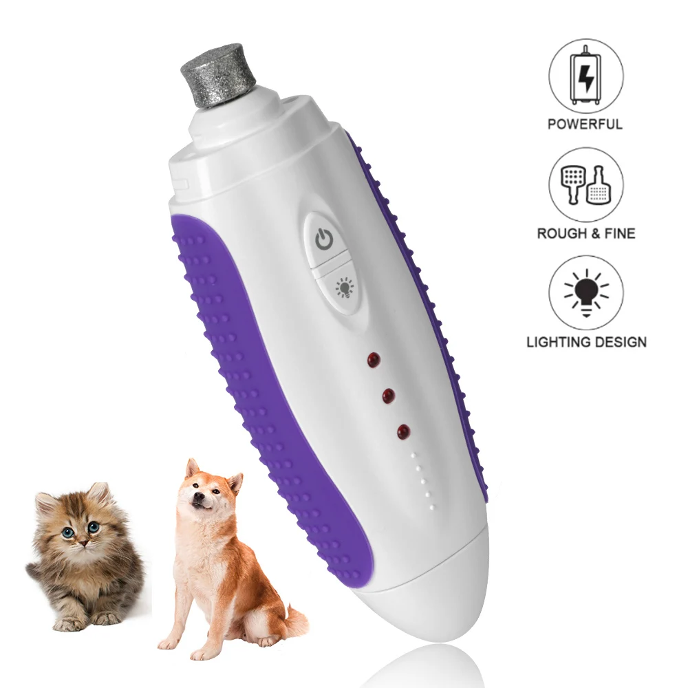

Электрические кусачки для ногтей для собак, тихая шлифовальная машинка с USB-зарядкой для кошек и лап, триммер для груминга питомцев