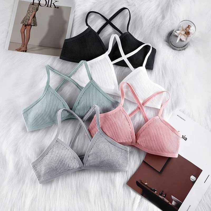Women Comfort Cotton Bras Thin Sport Ribbed Unlined Bralette Sexy Deep V Triangle Cup Cross Beauty Back Bra
Women Comfort Cotton Bras Thin Sport Ribbed Unlined Bralette Sexy Deep V Triangle Cup Cross Beauty Back Bra