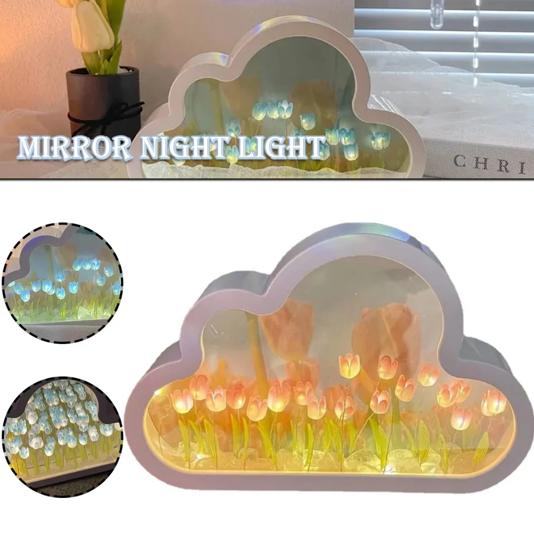 New Tulip Flower Sea Cloud Nightlight Mirror Luminous Desktop Decoration Gift Fine Workmanship and Good Performance Brand New
New Tulip Flower Sea Cloud Nightlight Mirror Luminous Desktop Decoration Gift Fine Workmanship and Good Performance Brand New