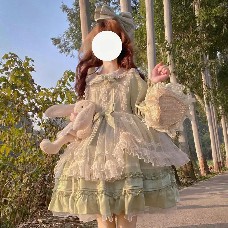 Original Design Lolita Dress Bow Lace Costume Soft Sisters Cute Long-sleeved OP Dress Female Winter 4 Colors Size S-L Dresses
Original Design Lolita Dress Bow Lace Costume Soft Sisters Cute Long-sleeved OP Dress Female Winter 4 Colors Size S-L Dresses