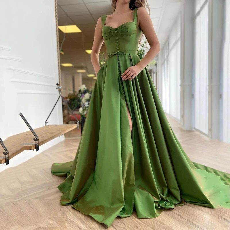 ANGELSBRIDEP Green Bustier Prom Dress A Line High Side Slits Stain Elegant Straps Evening Celebrity Special Occassion Gowns
ANGELSBRIDEP Green Bustier Prom Dress A Line High Side Slits Stain Elegant Straps Evening Celebrity Special Occassion Gowns