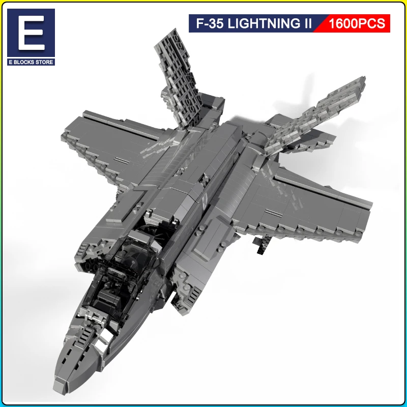 Aircraft Series F35 Fighter Building Blocks Model Famous WWII Military Airplanes MOC Bricks Sets Boys Toys Gifts For Childrens
Aircraft Series F35 Fighter Building Blocks Model Famous WWII Military Airplanes MOC Bricks Sets Boys Toys Gifts For Childrens