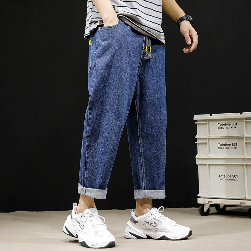 High Quality Fashion Large Size Jeans Men Autumn Loose Straight Pants Simple Elastic Waist Nine Jeans
High Quality Fashion Large Size Jeans Men Autumn Loose Straight Pants Simple Elastic Waist Nine Jeans