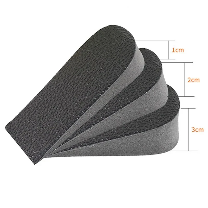 

2Pcs=1Pair Invisible Height Increase Insole Cushion Unisex Black Shoe Heel Anti-slip Insoles Women Men Unisex Foot Care Pads