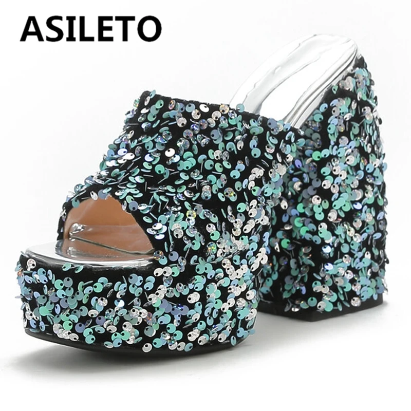ASILETO 2022 New Ladies Shoes Platform Sandals Peep Toe High Heels Sequined Fashion Big Size 34-43 Silver Mature Summer S3125
ASILETO 2022 New Ladies Shoes Platform Sandals Peep Toe High Heels Sequined Fashion Big Size 34-43 Silver Mature Summer S3125