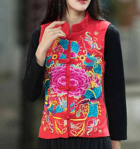 Китайский традиционный жилет с вышивкой, женские весенние топы в этническом стиле
Китайский традиционный жилет с вышивкой, женские весенние топы в этническом стиле