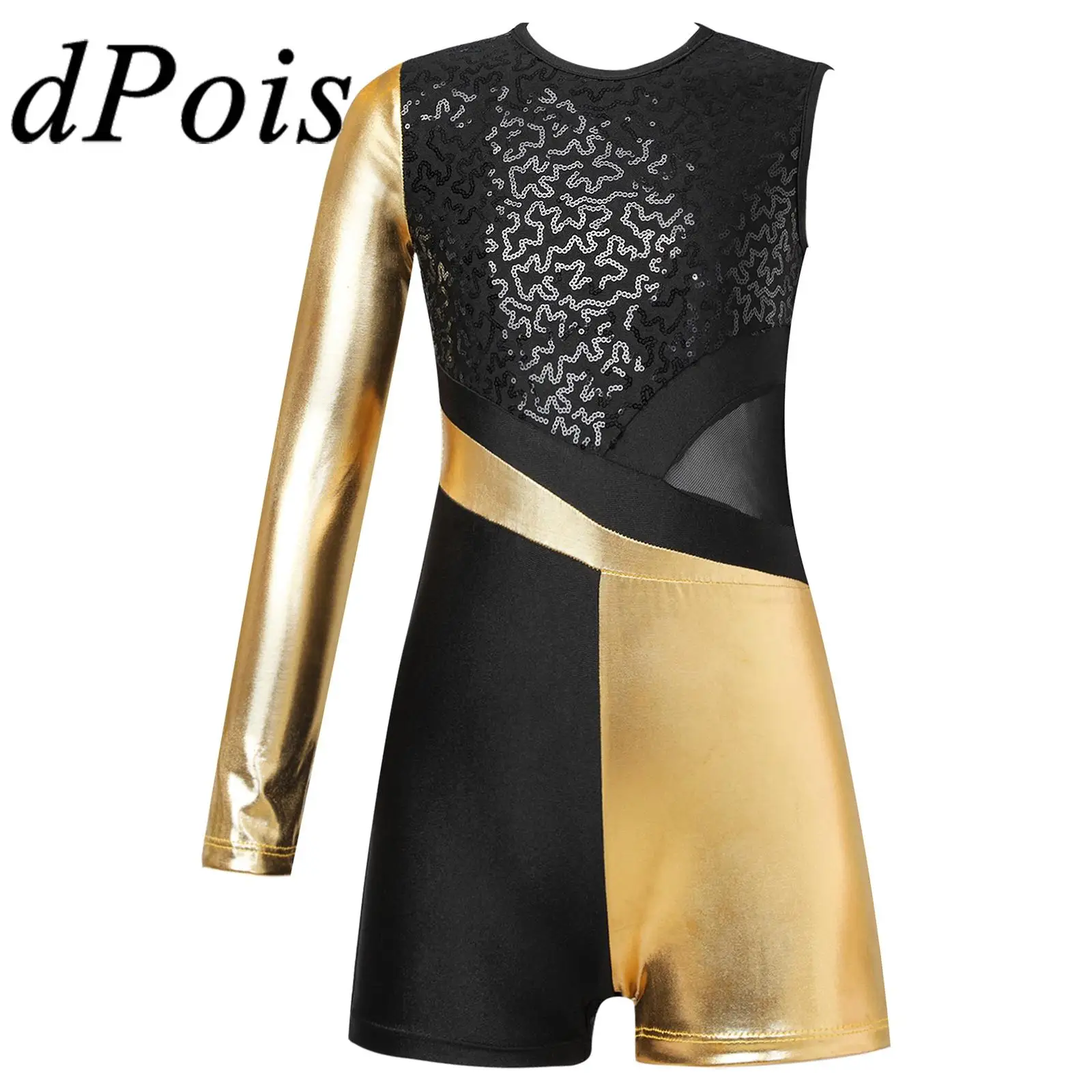 Kids Sequins Shiny Metallic Sleeveless Patchwork Gymnastics Jumpsuit Skating Bodysuit for Girls Children Ballet Dance Leotard
Kids Sequins Shiny Metallic Sleeveless Patchwork Gymnastics Jumpsuit Skating Bodysuit for Girls Children Ballet Dance Leotard