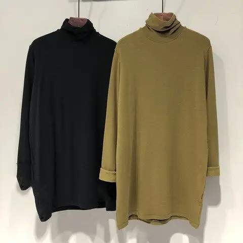 American style solid color simple pile high neck long sleeved T-shirt women ins autumn mid length loose casual top bottom shirt
American style solid color simple pile high neck long sleeved T-shirt women ins autumn mid length loose casual top bottom shirt