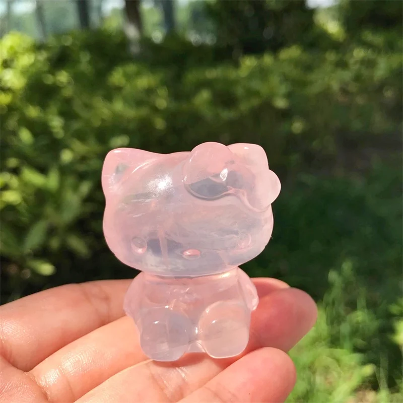 4.3CM Natural Rose Quartz Cartoon KT Cat Crystal Carving Healthy Children Birthday Gift Healing Home Decoration Ornaments 1pcs
4.3CM Natural Rose Quartz Cartoon KT Cat Crystal Carving Healthy Children Birthday Gift Healing Home Decoration Ornaments 1pcs