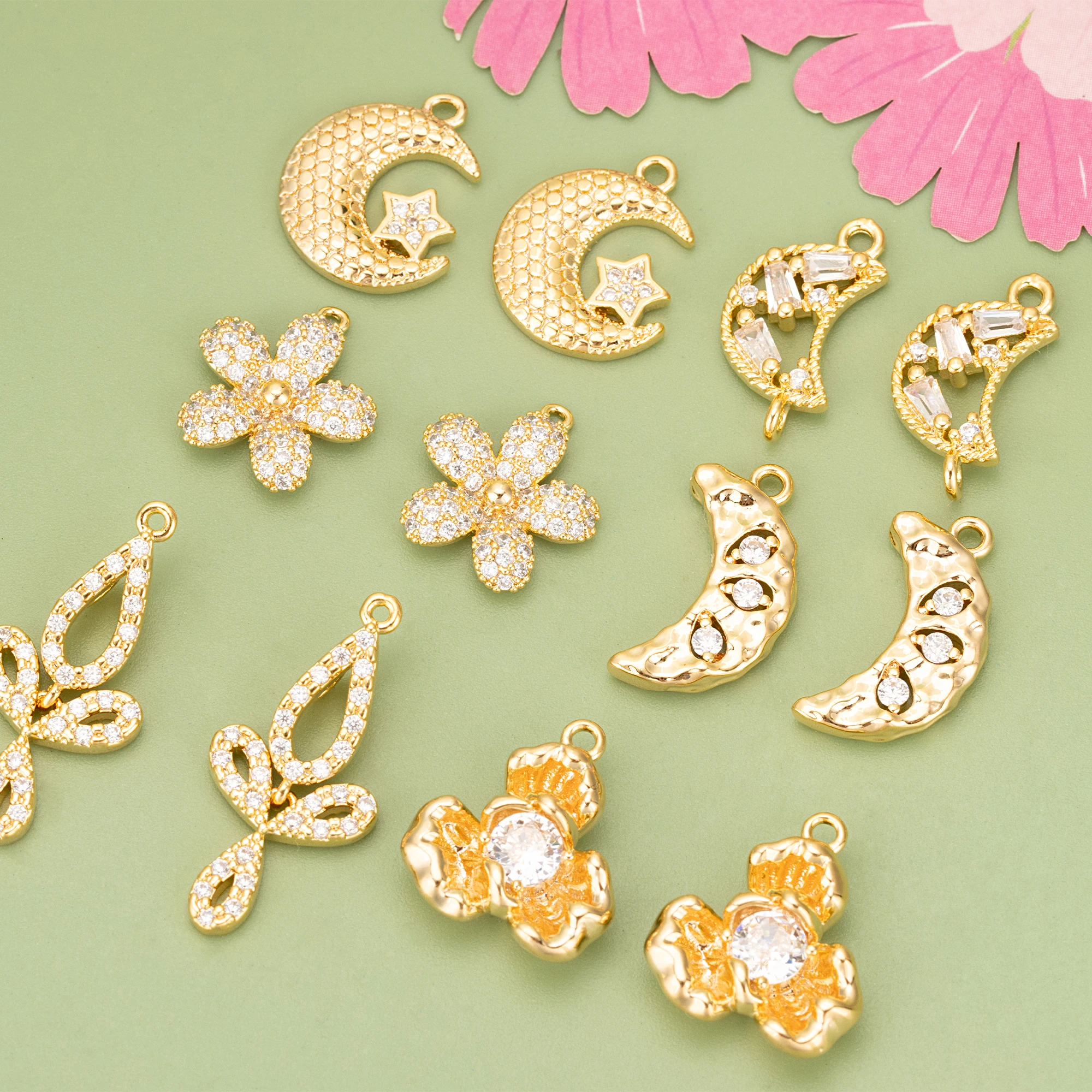 (ME04) 6pcs High Quality Handmade Gold and Silver Color Copper and Zircon Charms Pendants Diy Jewelry Findings Accessories
(ME04) 6pcs High Quality Handmade Gold and Silver Color Copper and Zircon Charms Pendants Diy Jewelry Findings Accessories