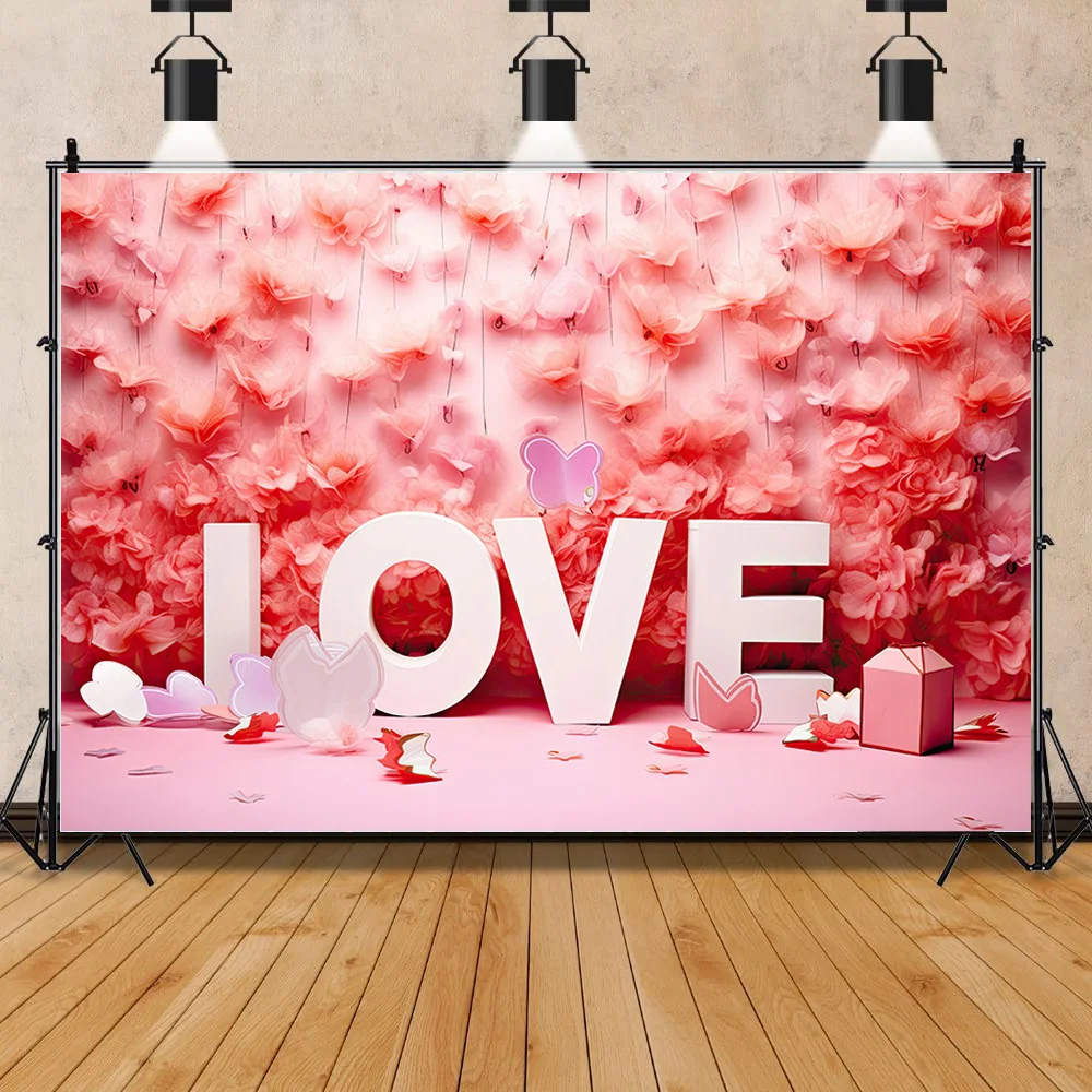 

ZHISUXI Bokeh Abstract Dream Photography Backdrops Red Heart Valentine's Day Romantic Love Photo Studio Background RQ-15