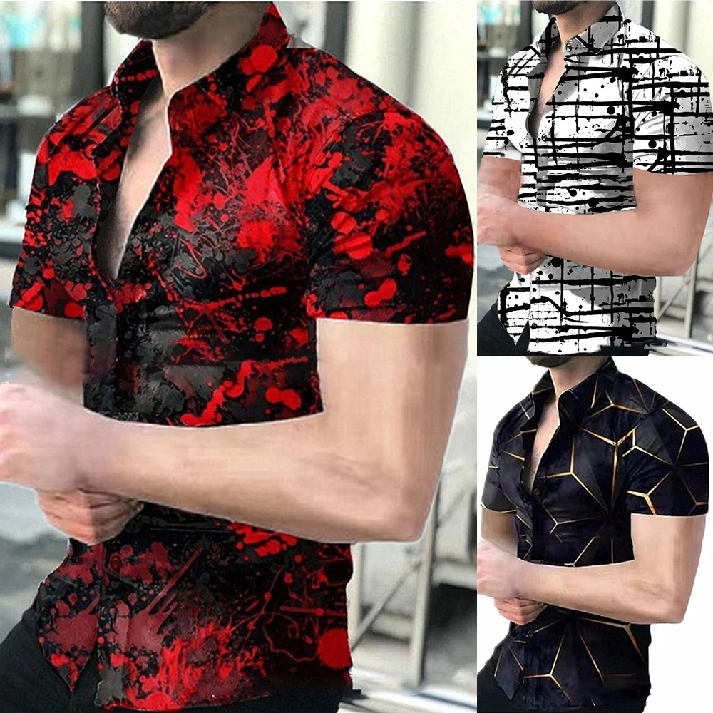 Summer Men Button-Up Shirts Baroque Print Hawaiian Short Sleeve Casual Party T-Shirt Top Men's Clothing
Summer Men Button-Up Shirts Baroque Print Hawaiian Short Sleeve Casual Party T-Shirt Top Men's Clothing