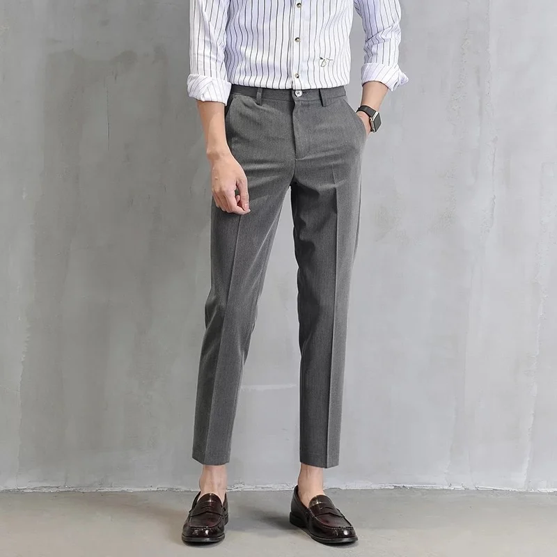 Spring Summer Men's Cropped Trousers Slim Fitting Korean Fashion Youth Nine Pants Treetwear Men High Quality Business Suit Pant
Spring Summer Men's Cropped Trousers Slim Fitting Korean Fashion Youth Nine Pants Treetwear Men High Quality Business Suit Pant