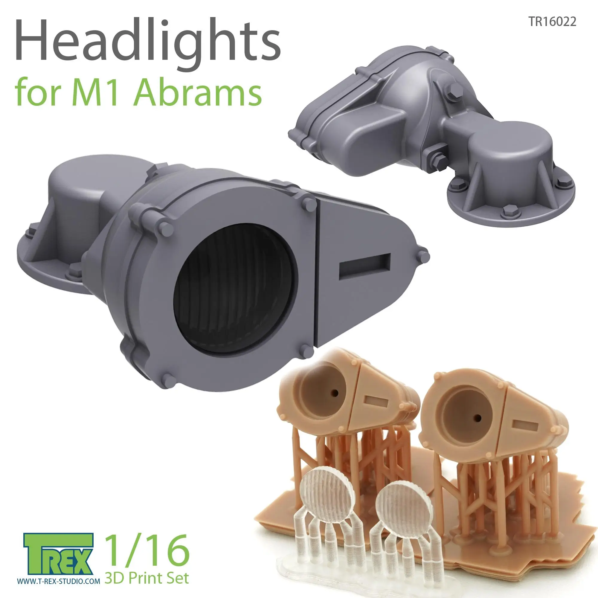 

T-REX 16022 1/16 Headlights for M1 Abrams 3D Print Set Clear Parts Included