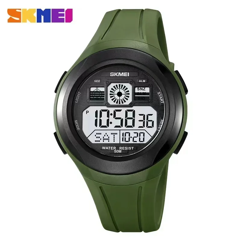 

SKMEI Back light Display Countdown Digital Sport Watches Mens 5bar Waterproof Stopwatch Date Alarm Electronic Wristwatch 2104