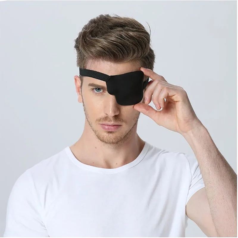 

1PCS Black Single Eye Patch Adjustable 3D Foam Groove Eyeshades For Lazy Eyes Medical Use Concave Eye Patch