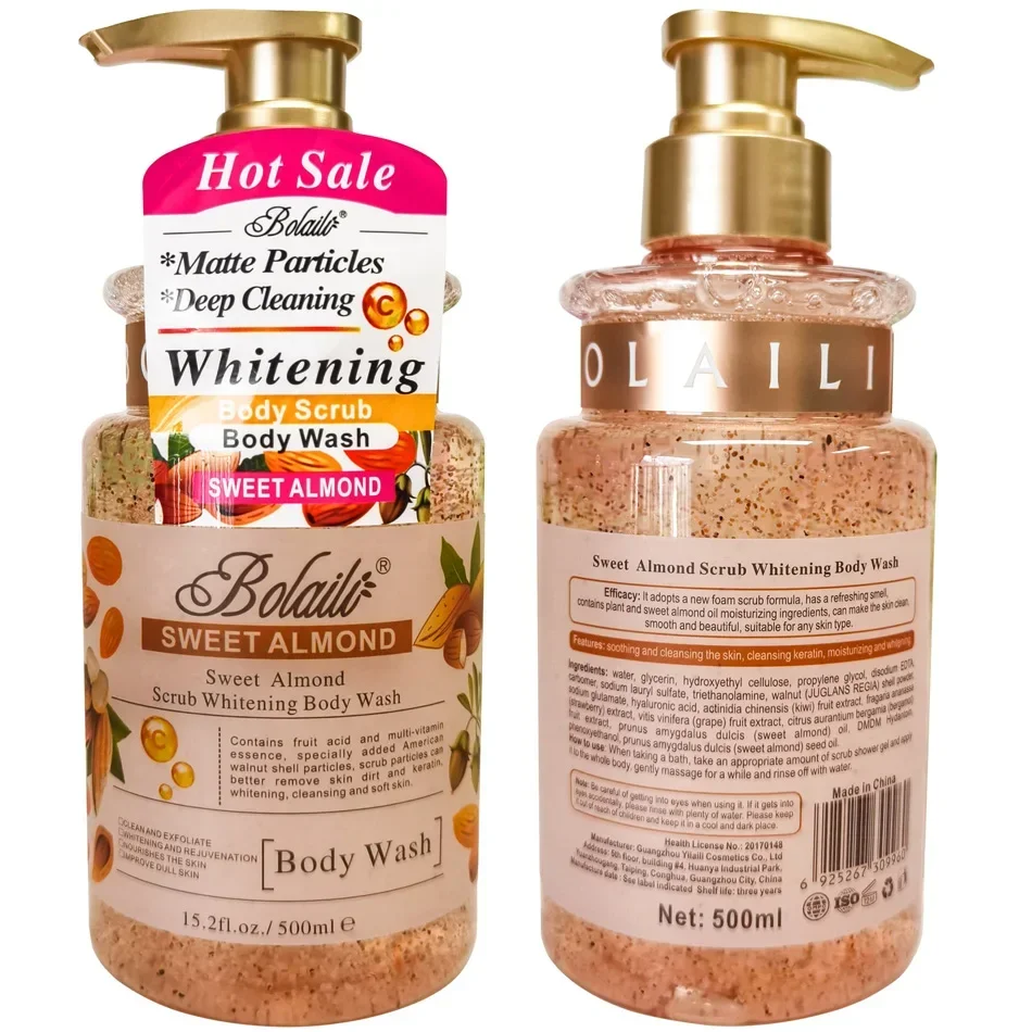 500ml Increase Skin Radiance Sweet Almond Whitening Scrub Body Wash Exfoliating Moisturizing Whitening Skin Lightening
500ml Increase Skin Radiance Sweet Almond Whitening Scrub Body Wash Exfoliating Moisturizing Whitening Skin Lightening