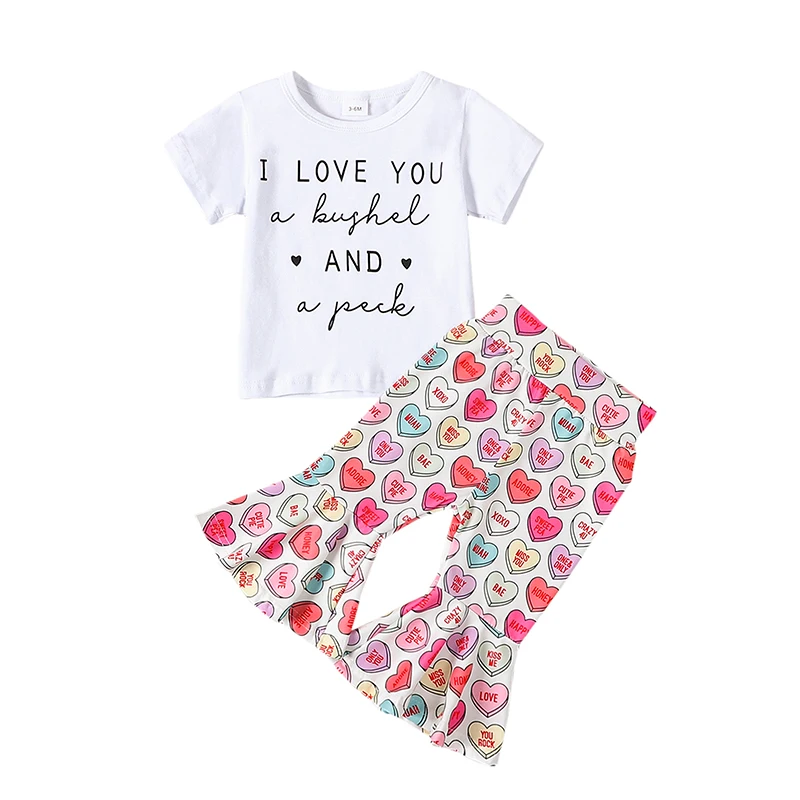 Toddler Baby Girl Valentine Outfit Short Sleeve Crewneck Sweatshirt Flare Pants Set Infant Valentine Outfits
Toddler Baby Girl Valentine Outfit Short Sleeve Crewneck Sweatshirt Flare Pants Set Infant Valentine Outfits