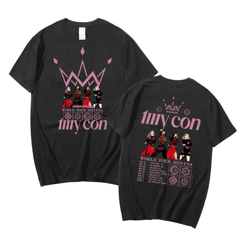 Mamamoo World Tour MY CON T Shirt Women Men Kpop Fashion T-shirt High Quality 100% Cotton Tops Harajuku Summer Short Sleeve Tee
Mamamoo World Tour MY CON T Shirt Women Men Kpop Fashion T-shirt High Quality 100% Cotton Tops Harajuku Summer Short Sleeve Tee