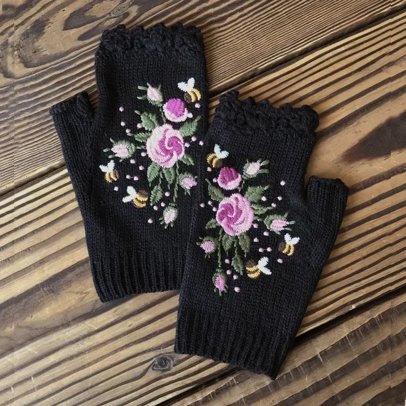Half Finger Gloves Women Knitted Fingerless Winter Gloves Soft Crochet Bee Knitting Faux Wool Fingerless Gloves Wrist Warmer
Half Finger Gloves Women Knitted Fingerless Winter Gloves Soft Crochet Bee Knitting Faux Wool Fingerless Gloves Wrist Warmer