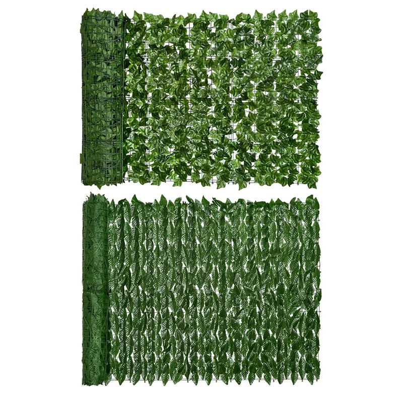 

2PCS Artificial Leaf Fence Privacy Screen Outdoor Garden Faux Ivy Hedge Leaf Privacy Wall Screen Decorative Fence Screen