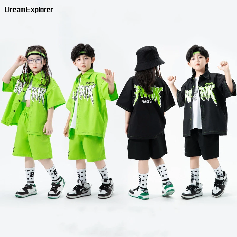 Boy Hip Hop Short Sleeved Shirt Street Dance Shorts Clothes Sets Girls Blouse Cargo Pants Child Summer Streetwear Kids Costumes
Boy Hip Hop Short Sleeved Shirt Street Dance Shorts Clothes Sets Girls Blouse Cargo Pants Child Summer Streetwear Kids Costumes