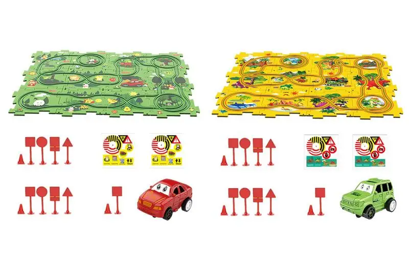 

27pcs Puzzle Track Play Set DIY Car Track Puzzle Electric Kids Toys Durable Preschool Toys for Birthday Gift Fun Boys Aged 3