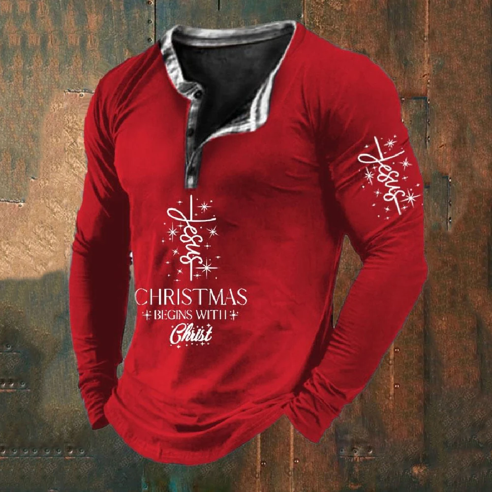 Vintage T-shirt For Men With Button Cotton T Shirt Santa Claus Letter Graphic Print Long Sleeve Tee Oversized Men's Clothes Tops
Vintage T-shirt For Men With Button Cotton T Shirt Santa Claus Letter Graphic Print Long Sleeve Tee Oversized Men's Clothes Tops