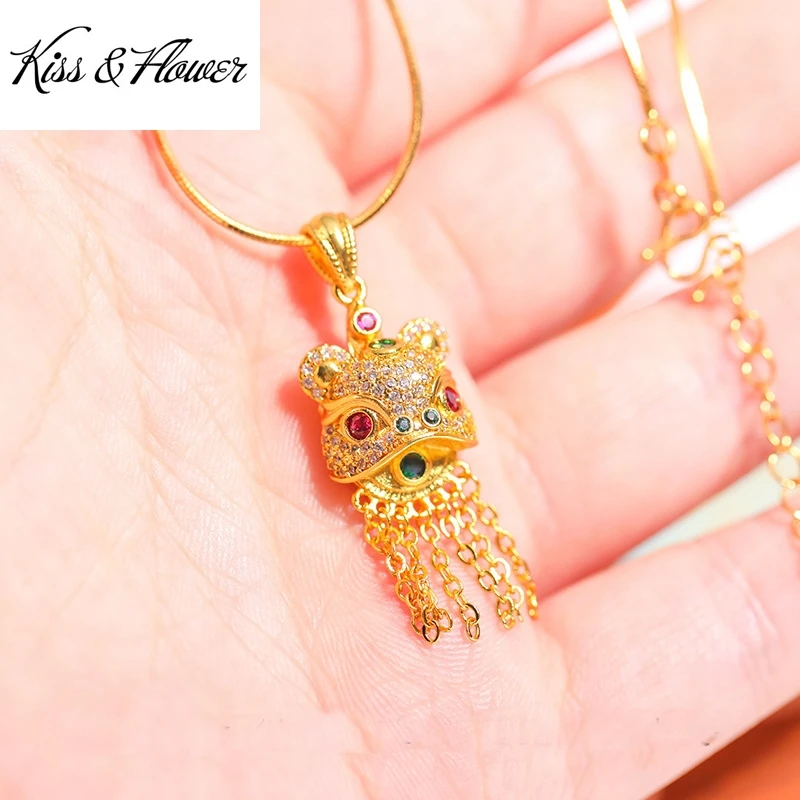 KISS&FLOWER 24KT Gold Vintage Lion Necklace Pendant For Women Fine Jewelry Wholesale Wedding Party Birthday Bride Gifts PD165
KISS&FLOWER 24KT Gold Vintage Lion Necklace Pendant For Women Fine Jewelry Wholesale Wedding Party Birthday Bride Gifts PD165