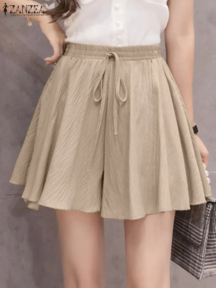 ZANZEA Female Casual Shorts Pant Pantalon Summer Woman Solid Lace-Up Trousers Elastic Waist Holiday Beach Palazzo Oversize 2023
ZANZEA Female Casual Shorts Pant Pantalon Summer Woman Solid Lace-Up Trousers Elastic Waist Holiday Beach Palazzo Oversize 2023