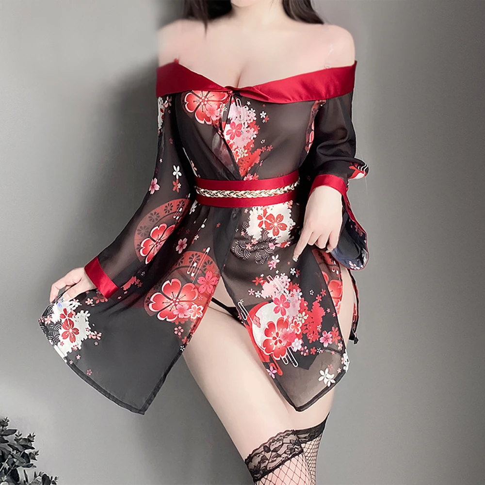 Women Sexy Exotic Halloween Christmas Cosplay Nightdress G-string Haori Japanese Japan Kimono Nightgowns Off shoulder Dress
Women Sexy Exotic Halloween Christmas Cosplay Nightdress G-string Haori Japanese Japan Kimono Nightgowns Off shoulder Dress