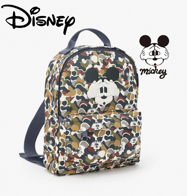 

New Mickey Mouse Casual Backpack Disney Anime Minnie Mouse Double Layer Three-dimensional Backpack High School Student Schoolbag