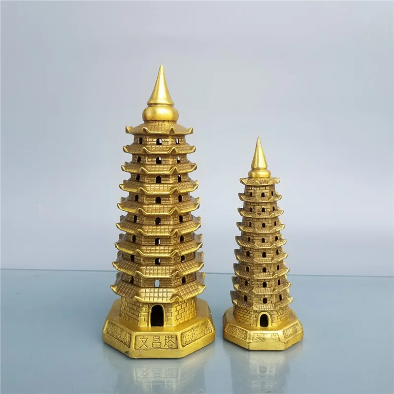 

Nine-Story Pagoda Brass 9-Layer Wenchang Tower Home Living Room Office Study Decoration