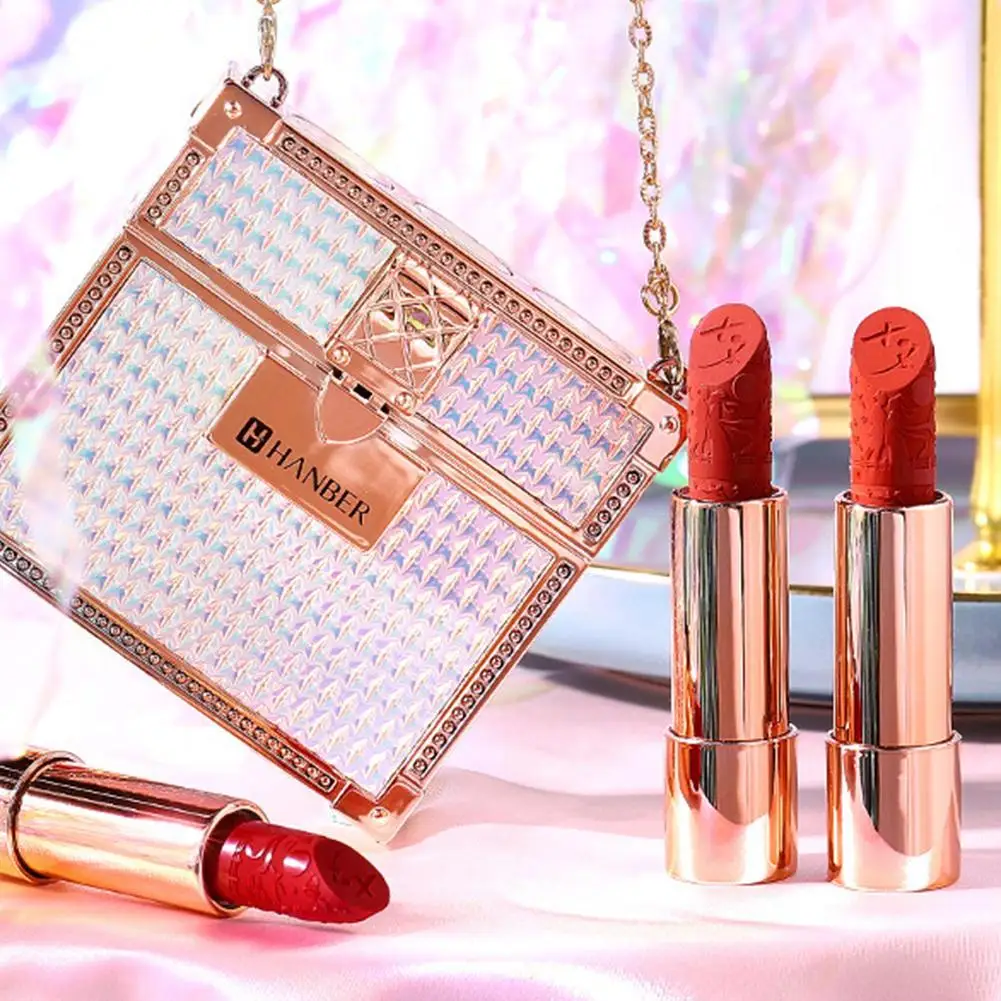

3Pcs/Pack Of Lipsticks For Leather Bags Lipstick Chain Leather Bag Gift Box Lipstick Moisturizing Lip Balm Lipstick Cosmetics