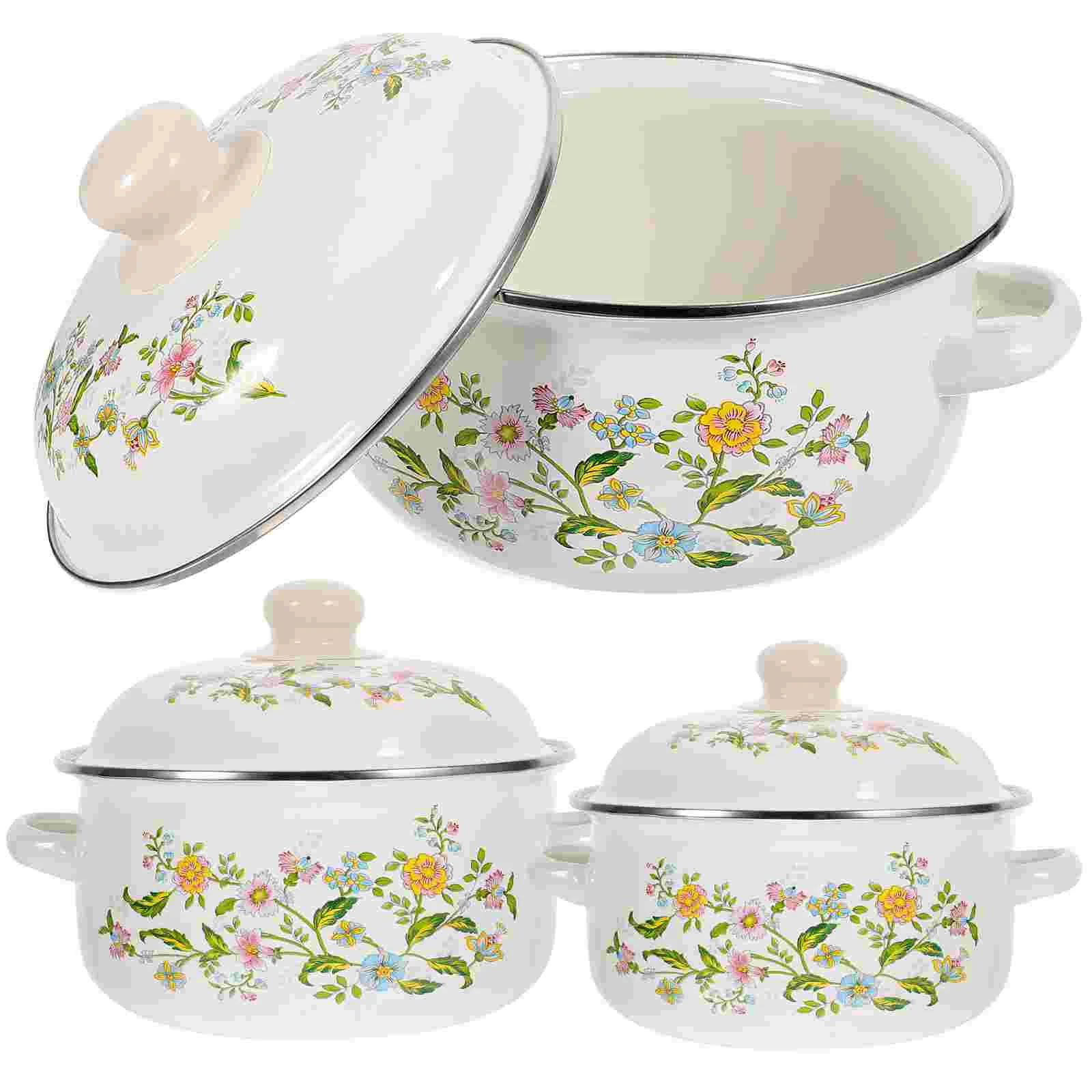 Kitchen Enamel Stockpot Lid Soup Pot Stew Pot Retro Flower Stew Bean Cooking Pot Vintage Enamel Simmer Pot Handles
Kitchen Enamel Stockpot Lid Soup Pot Stew Pot Retro Flower Stew Bean Cooking Pot Vintage Enamel Simmer Pot Handles