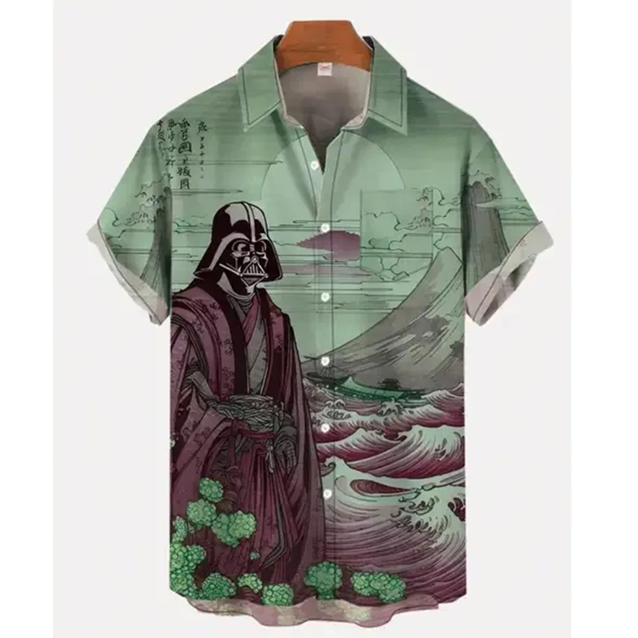 Ukiyo-e retro masked samurai landscape painting print men's short-sleeved shirt loose large
Ukiyo-e retro masked samurai landscape painting print men's short-sleeved shirt loose large