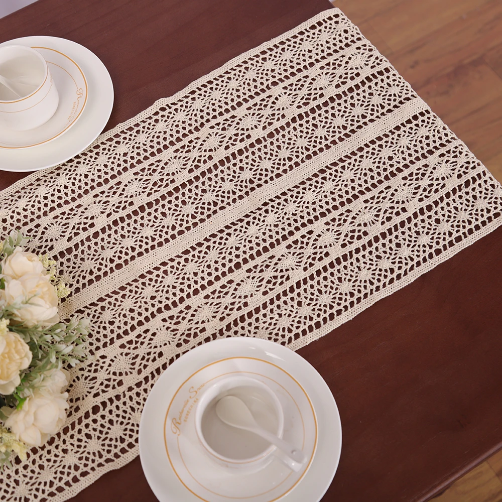 Beige Crochet Table Runner - Vintage Boho with Tassels 6 Saba88c6733194e97b9fb5a7e5375e8b1V
