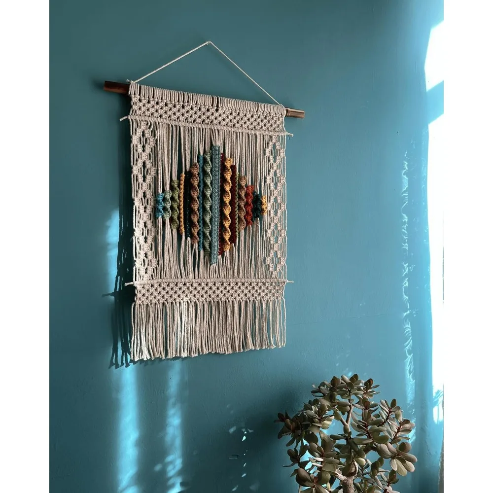 Haven Collection Macrame Wall Art - Boho Woven Yarn Tapestry 3 Saba977410be64122a0a22a91440091a2v